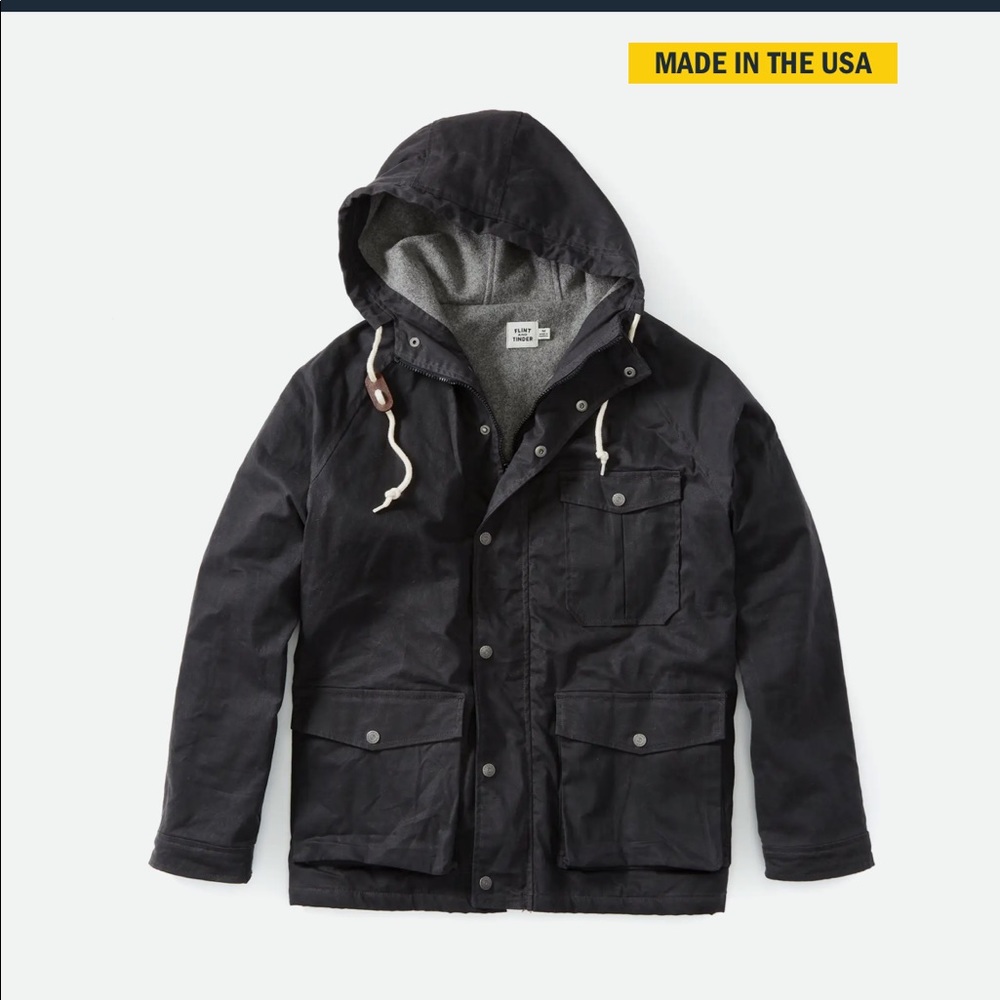 Flint and Tinder Wool-Lined Ridge Parka - Black Small